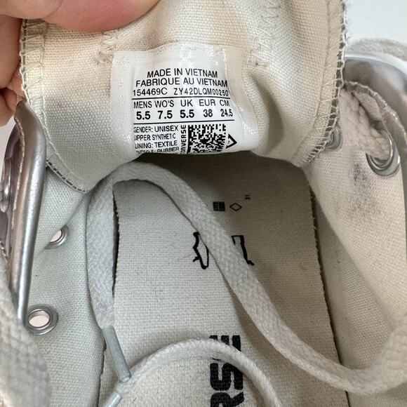 RARE 7.5womens, 5.5mens Converse Chuck Taylor AllStar Lo Iridescent Silver READ! - Picture 12 of 12